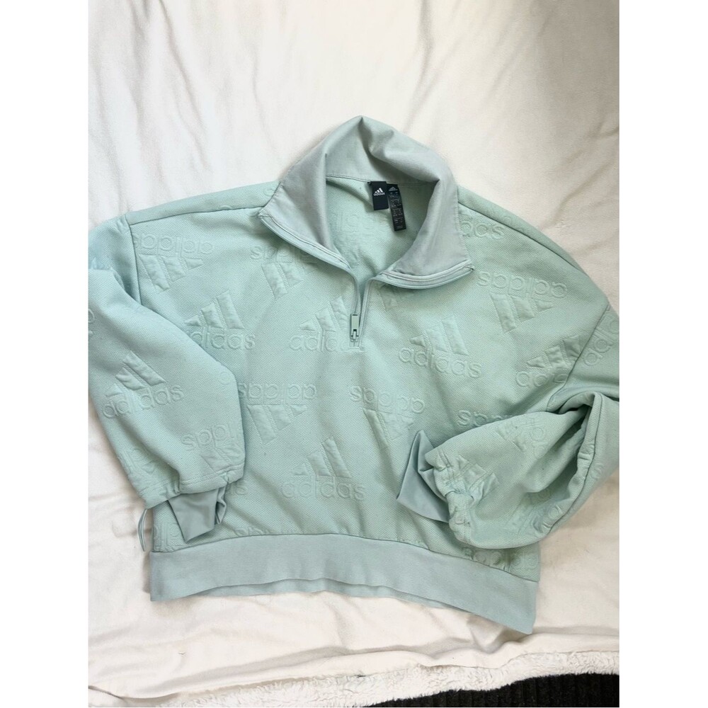 Adidas Aeroready Mint Green Quarter-Zip Pullover